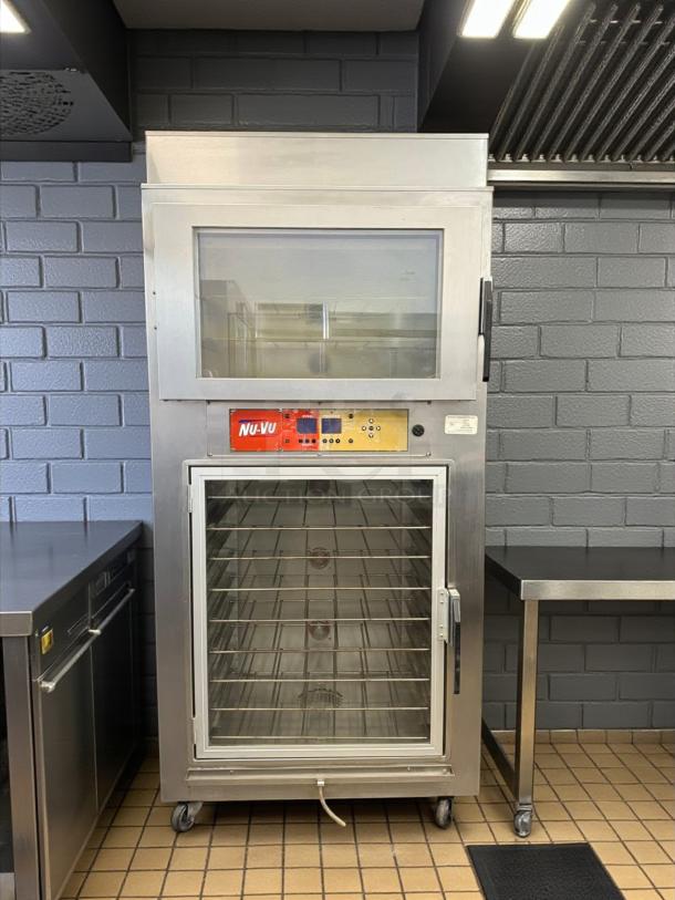 NuVU SUB-123P double deck electric oven proofer combo, stainless steel, glass doors, 120/240V, tested working, Southern CA.