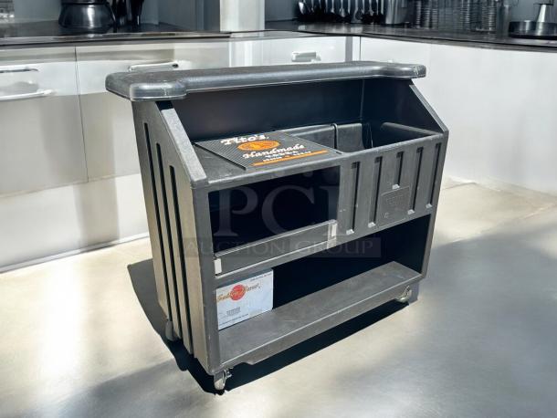 Cambro BAR540110 Cambar® Black 54" portable bar, like new, 5-bottle speed rail, smooth-rolling wheels. Ideal for events.