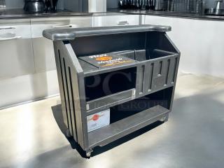 Cambro BAR540110 Cambar® Black 54" portable bar, like new, 5-bottle speed rail, smooth-rolling wheels. Ideal for events.