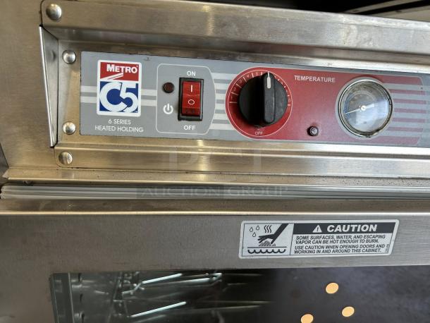 Metro C563L-SFC-L C5 6 Series Heated Holding Cabinet, clear doors, temperature control, 120V, tested working, good condition.
