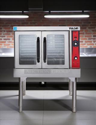 Vulcan VC4GD single full-size natural gas convection oven, 50,000 BTU, excellent condition, red panel, tested and working.