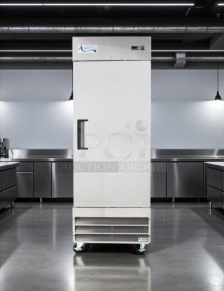 Avantco 178A19FHC 29" solid door reach-in freezer, good condition, tested and working, 115v, white exterior.