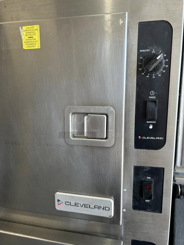 Cleveland 24CGA10.2 SteamCraft Gemini gas steamer, stainless steel, double stacked, 10-pan capacity, in tested working condition.