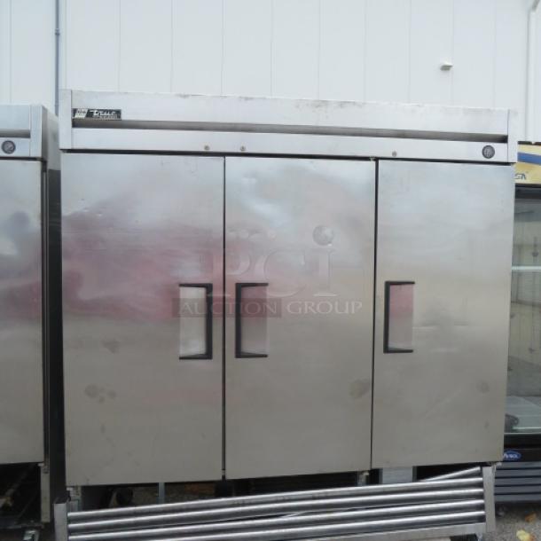One True 3 Door Freezer, Model 72F, with 9 racks, on casters, 120V, 78x30x83 inches, valued at $9,254.27.