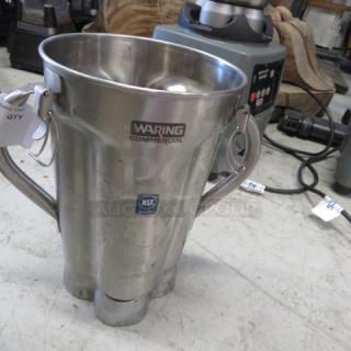 Waring heavy-duty blender pitcher, stainless steel, no lid, with commercial and NSF labels, priced at $609.00.