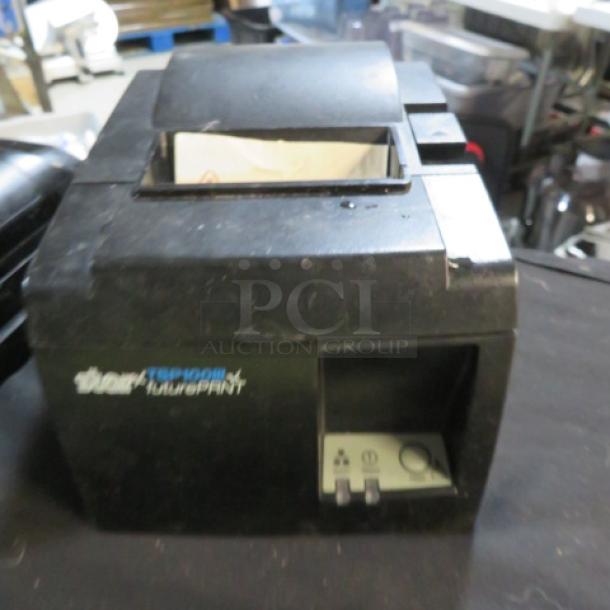 Star TSP100III Thermal Printer, model #TSP100III, featuring auto-cutter. Used condition. Label indicates device type.