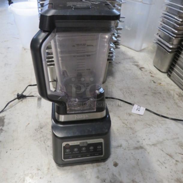 Ninja Pro Blender, BW Series 30, 1000 Watt, 115 Volt, in used condition. Black base, clear pitcher with measurement markings.