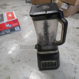 Ninja Pro Blender BW Series 30, 1000 Watt, 115 Volt. Black base, clear pitcher, control panel with buttons. Used condition.