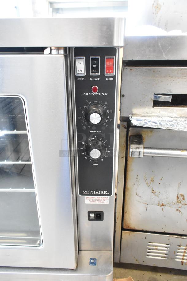 BRAND NEW 2024 Blodgett Zephaire-200-G stainless steel propane convection oven, view-through doors, metal racks, thermostatic controls, 60,000 BTU.