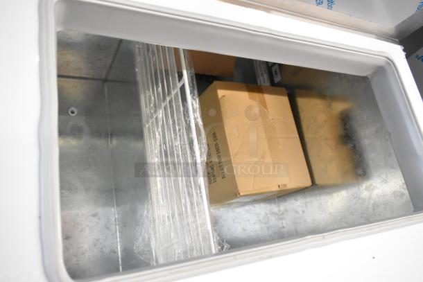Brand new Master-Bilt FLR-80 ice cream topping unit with refrigerated base, 54" metal, 115V, 1 phase.