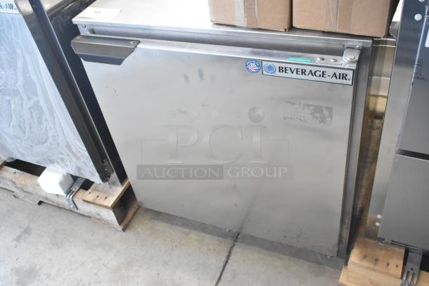 BRAND NEW Beverage Air UCR27AHC undercounter cooler, stainless steel, single door, 115V, 1 Phase, minor scratches.