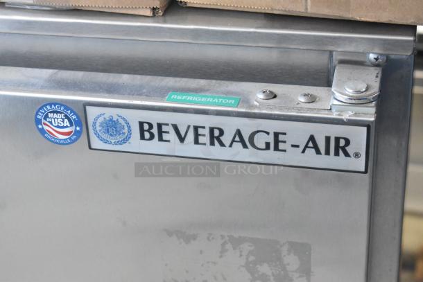 BRAND NEW Beverage Air UCR27AHC stainless steel undercounter cooler, 115 volts, single door, slight scratches.