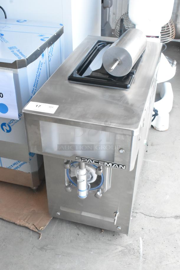 BRAND NEW SCRATCH AND DENT! 2024 Spaceman 6450-CL Stainless Steel Single Flavor Frozen Beverage Machine. 110V, 1 Phase.