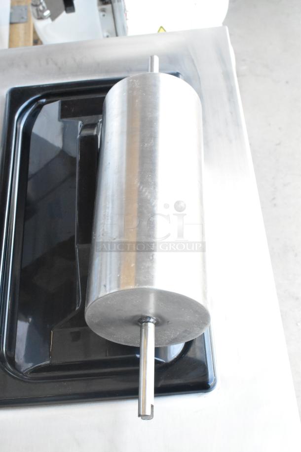 BRAND NEW Spaceman 6450-CL stainless steel frozen beverage machine part, showing a cylindrical component on a black base.