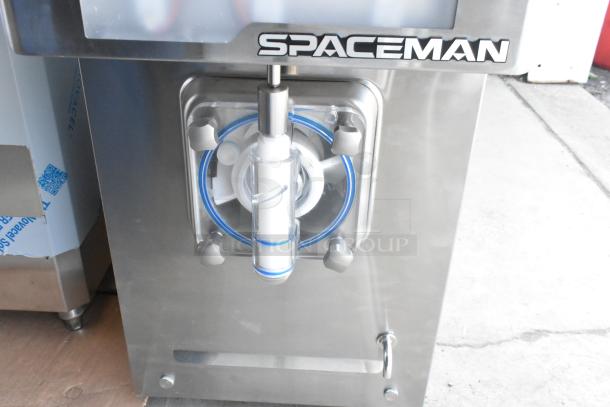 BRAND NEW Spaceman 6450-CL Stainless Steel Commercial Single Flavor Frozen Beverage Machine, 2024 model, with minor scratches.