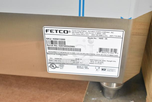 BRAND NEW 2024 Fetco HWB-25 Stainless Steel 25 Gallon Hot Water Dispenser, 120/208-240V, 3 Phase, SKU: H25011000.