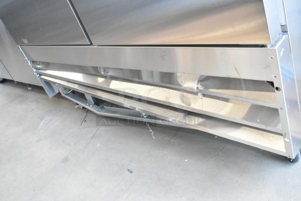 Mainstreet 829BMR49R 2-door stainless steel cooler with scratch and dent, poly coated racks, on casters, 115V, 1 Phase.