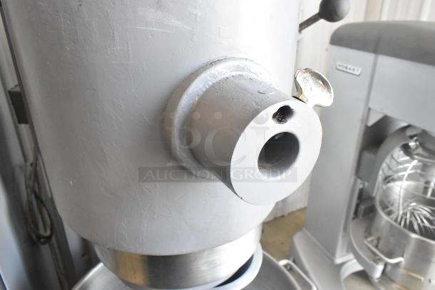 Hobart M-802 80 Quart Metal Dough Mixer with bowl and hook, 440V, 3 Phase, sturdy construction.