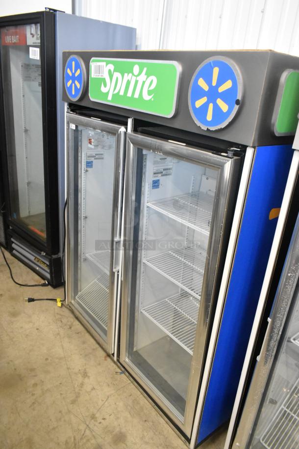 2023 IDW G-4SI-N-2-3-4-B-5 2-door cooler merchandiser, metal build, poly-coated racks, 115V, 1 phase, Sprite branding.