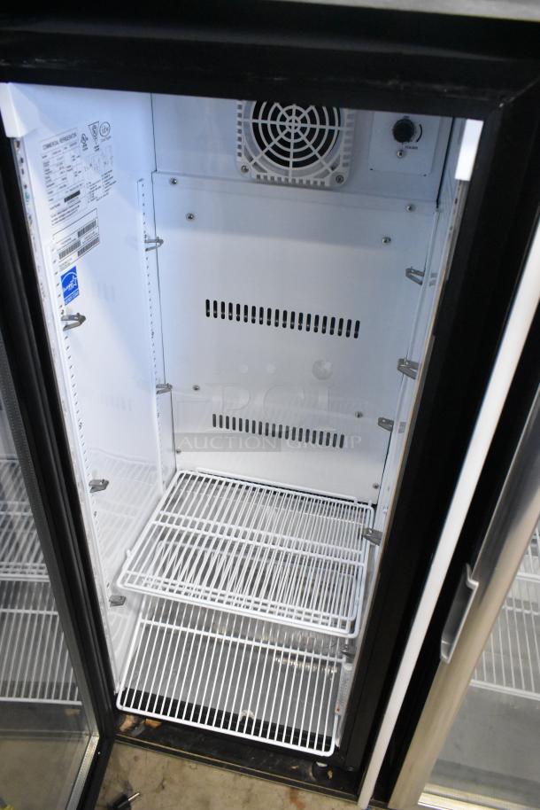 2023 IDW G-4SI-N-2-3-4-B-5 metal 2-door reach-in cooler, poly coated racks, 115V, 1 phase, interior view, new condition.