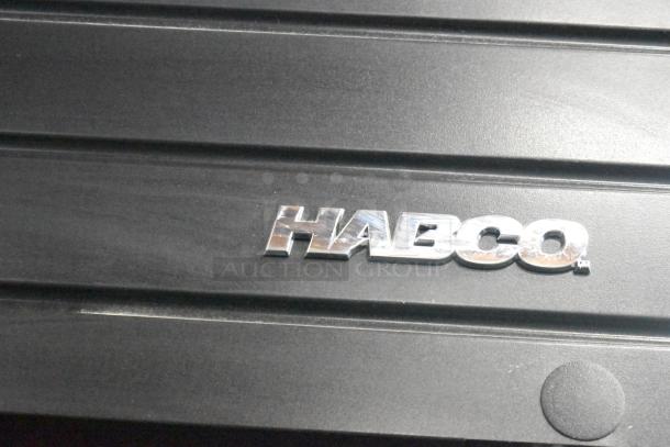 2019 Habco SE18 metal commercial cooler logo detail; black finish, single door, poly coated racks. 115V, 1 phase.