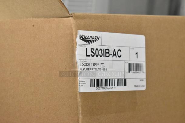 Vollrath LS03IB-AC LidSaver™ 3 in-counter lid dispenser box, labeled for 3 1/4"-3 3/4" lids, new condition.