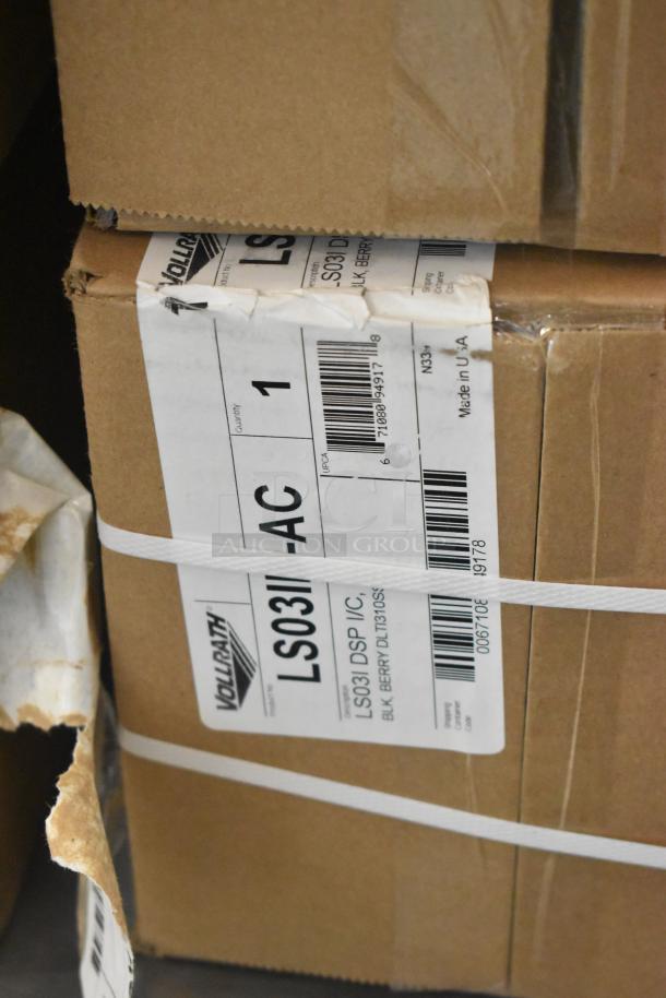 Brand new Vollrath LS03IB-AC LidSaver™ 3 in-counter horizontal lid dispenser, in box with label, fits 3 1/4" - 3 3/4" lids.