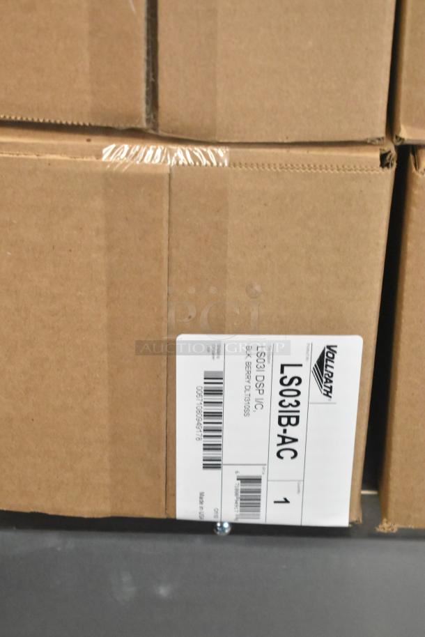 Brand new Vollrath LS03IB-AC LidSaver 3 Lid Dispenser in box. Handles 3 1/4" - 3 3/4" lids. Scratch and dent condition.