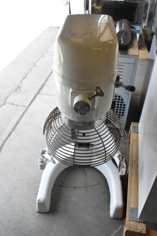 Eurodib M30A 30 Quart Planetary Dough Mixer, metal, bowl guard, 120V, 1 Phase, used condition, visible scuffs, Eurodib label.