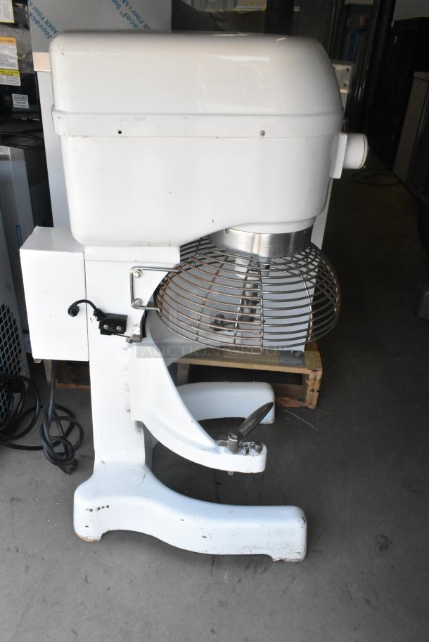 Eurodib M30A 30 Quart Planetary Dough Mixer with bowl guard, metal construction, 120 volts, 1 phase; used condition.