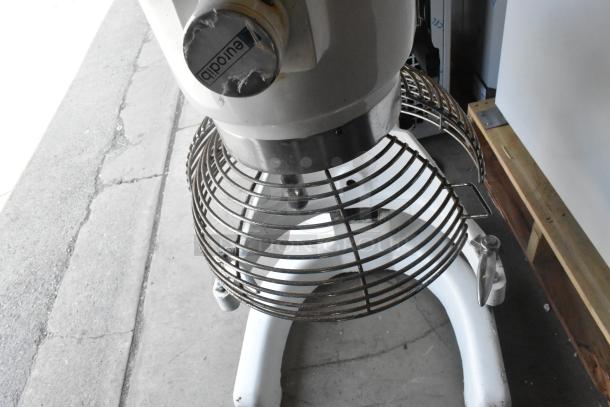 Eurodib M30A 30-quart metal dough mixer with bowl guard, visible Eurodib label, 120 volts, 1 phase, commercial use.