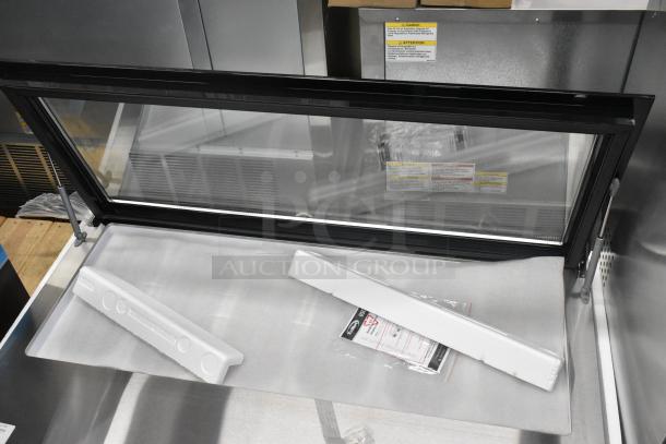 KoolMore stainless steel commercial countertop unit, brand new with visible scratch and dent, comes with protective packaging.