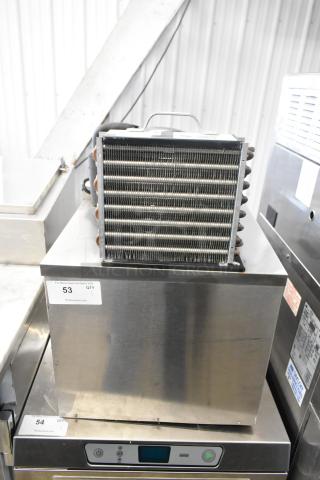 Micro Matic MMPP4301 stainless steel glycol chiller, 115 volts, 1 phase, commercial use. Good condition, visible auction tags.