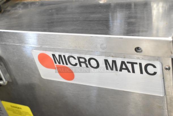 Micro Matic MMPP4301 Glycol Chiller, stainless steel, 115V, 1 phase. Logo and model visible, minor surface wear.