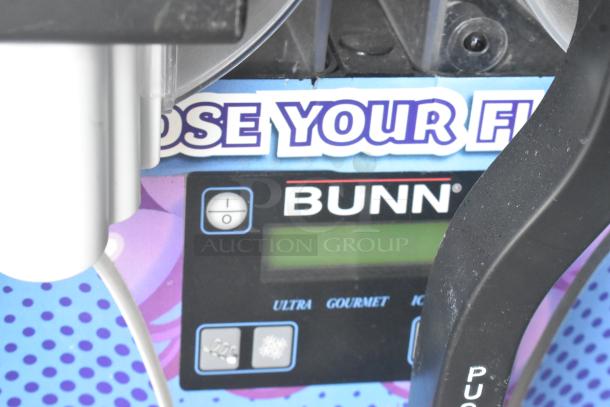Bunn ULTRA-2 slushie machine display panel, showing control buttons and "Bunn" label. No lids included.