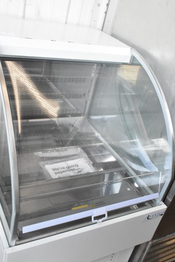 BRAND NEW Avantco 193HAC28W 28" white air curtain merchandiser, 1 shelf, LED lighting, slight scratches; 115V, 1 Phase.