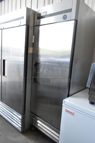 True T-19F Stainless Steel Commercial Single Door Reach-In Freezer on casters, 115V, 1-phase, excellent condition.