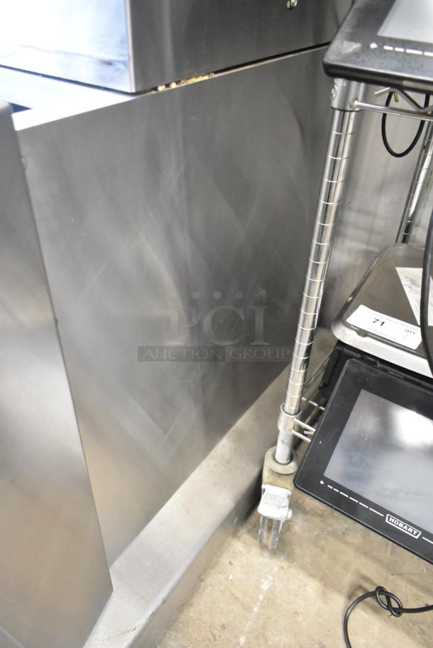 Fresh N Squeeze POS-1 commercial citrus juicer, stainless steel, with commercial casters. 115V, 1 phase.