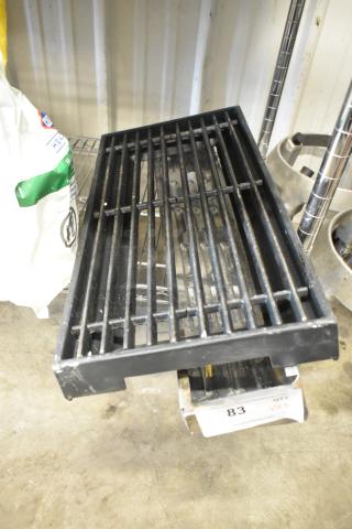 Turbochef stainless steel rapid cook oven kick plate and metal charbroiler grate, auction lot 83, used condition.