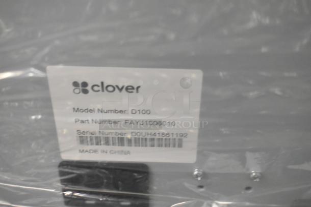 Clover D100 White Metal Cash Drawer, brand new with minor scratches. Part No: FAYJ1006010, Serial No: D0UH41861192. Made in China.