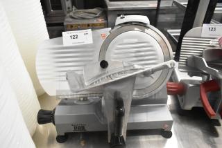 Backyard Pro 554SL110E stainless steel meat slicer with blade sharpener, 115 volts, countertop model, excellent condition.