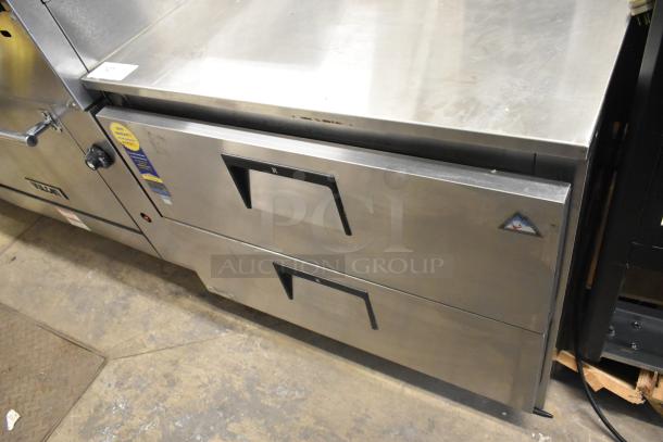 Everest ETSSR2-D2 stainless steel 2-drawer commercial cooler, 115 volts, 1 phase, pristine condition, brand logo visible.