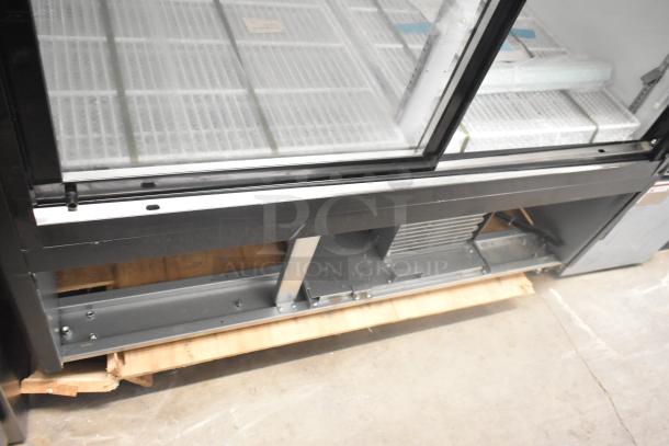 2024 Avantco 178GDS47HCB 2-door cooler merchandiser, missing door, metal body, 115 volts, 1 phase.