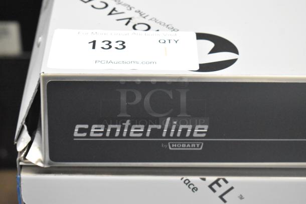 Brand new Hobart Centerline CUH-1 dishwasher with minor dents, stainless steel, high temperature, 208-240V, 1 Phase.