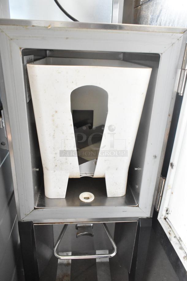 Silver King SK5MAJ stainless steel milk dispenser, commercial countertop model, visible wear, 115V, 1 phase.