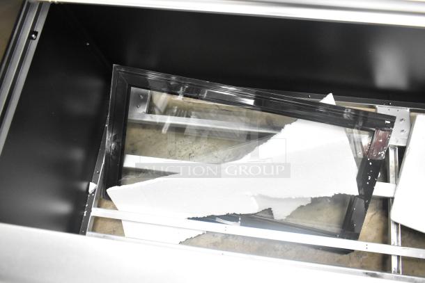 BRAND NEW Avantco 193BCFD72B display case, black metal, 70 7/8". Scratch and dent condition, LED lighting, 120V.