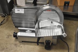 Brand new Avantco 177SL312 12" manual meat slicer with blade sharpener, 1/3 hp, 115 volts. Scratch and dent condition.