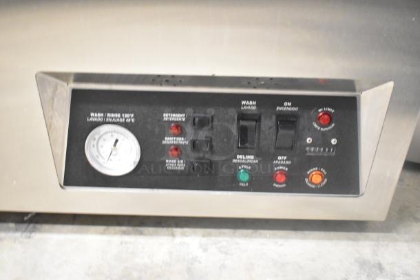 BRAND NEW 2024 Hobart Centerline CUH-1 stainless steel dishwashing machine panel, shows wash/rinse controls, in excellent condition.