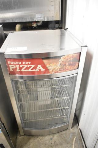 Brand new ServIt 423PDW12D1S 12" display warmer, scratch and dent, with 4 shelves, 120 volts, fresh hot pizza sign.