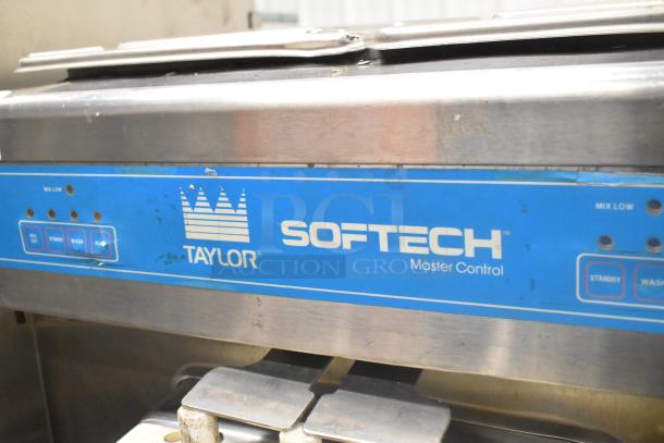Taylor 754-27 stainless steel soft serve machine, 2 flavors with twist. Features Sofftech Master Control panel. 208-230V, 1 phase.